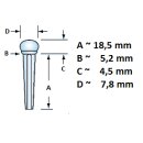 Guitar bridge pin with slot, standard model