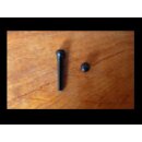 Guitar bridge pin with slot, plastic black