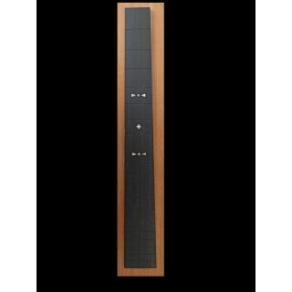 Guitar fretboard, ebony, round with abalone red inlays, 20 cuted frets