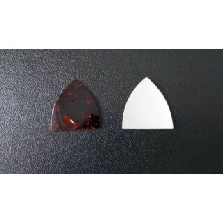 Truss Rod Cover, celluloid,  tortois, with white backside, 1,2 mm thick, no  hole  ~ 37x35.5 mm