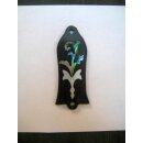 Truss Rod Cover, ebony with real abalone and white MOP...